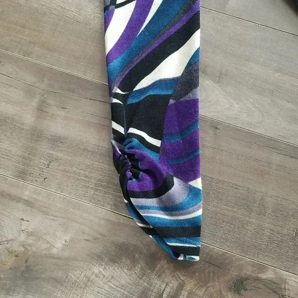 Black Teal And Purple  Ruched  sleeves marble top - Picture 2 of 4